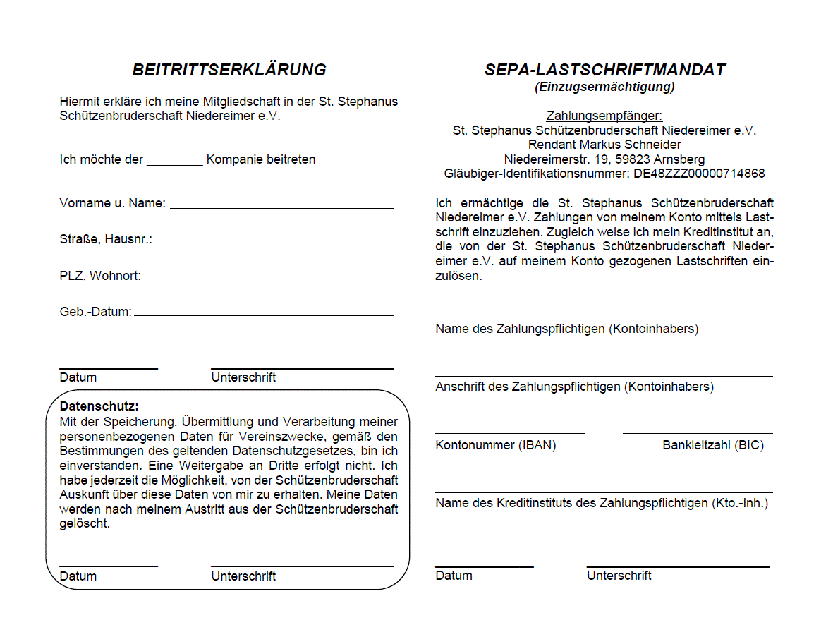 Beitrittserklärung